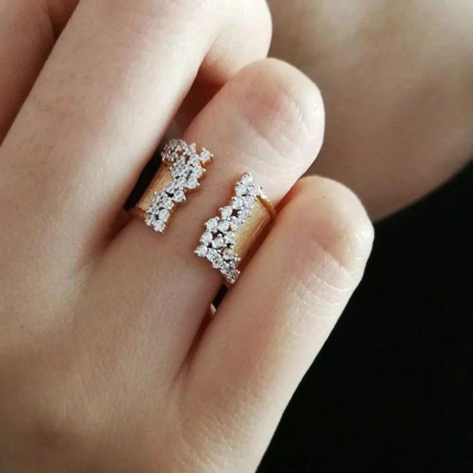 Wide Band Trendy Zirconia Ring