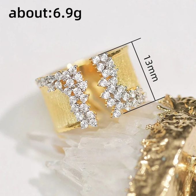 Wide Band Trendy Zirconia Ring