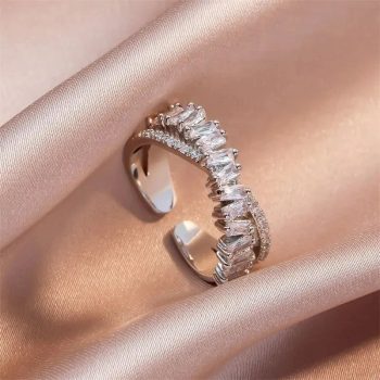 Shiny Zircon Resizable Rings